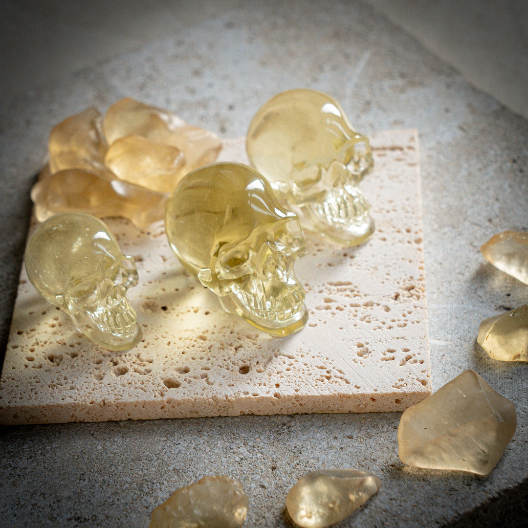'Solara' Gold Tektite Skull