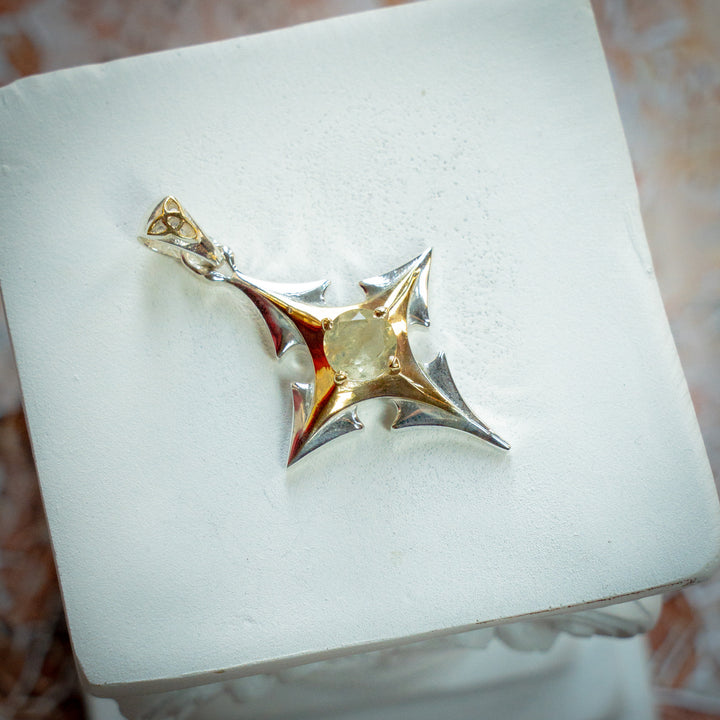 Gold Tektite Soul Compass Pendant