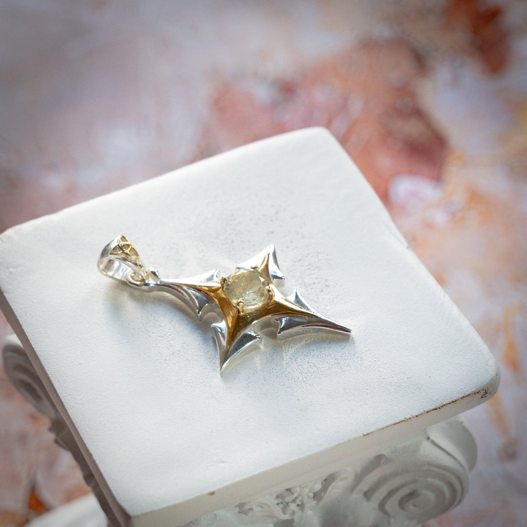 Gold Tektite Soul Compass Pendant