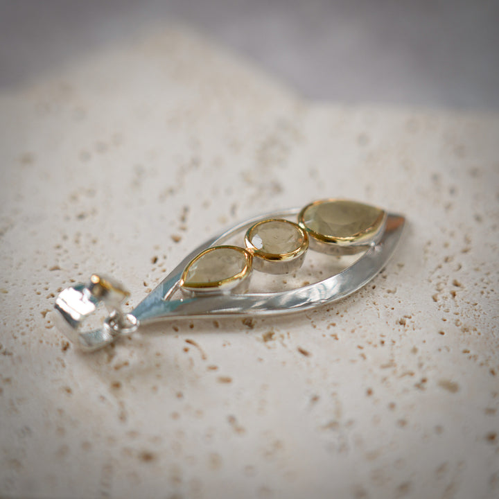 Gold Tektite Trinity Pendant