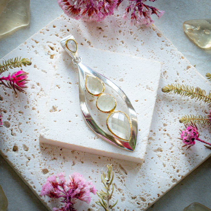 Gold Tektite Trinity Pendant