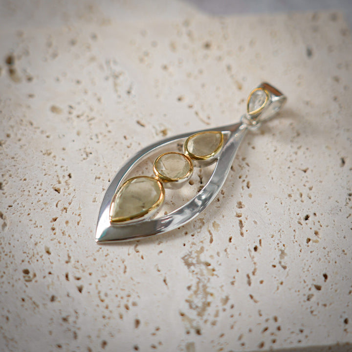 Gold Tektite Trinity Pendant
