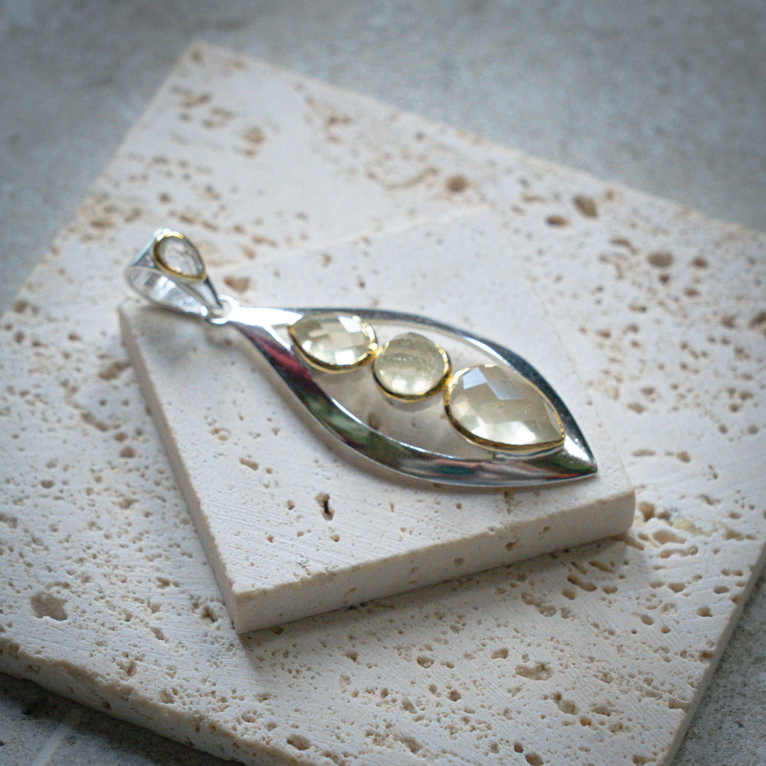 Gold Tektite Trinity Pendant