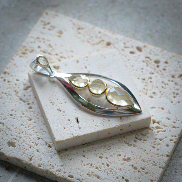 Gold Tektite Trinity Pendant