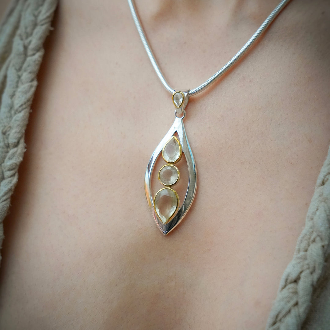 Gold Tektite Trinity Pendant