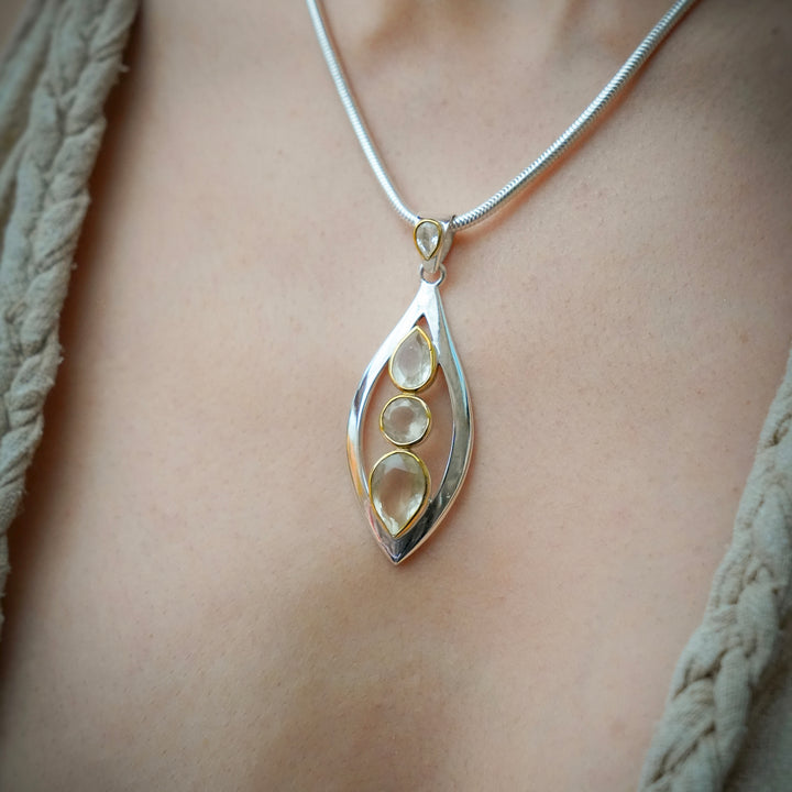 Gold Tektite Trinity Pendant