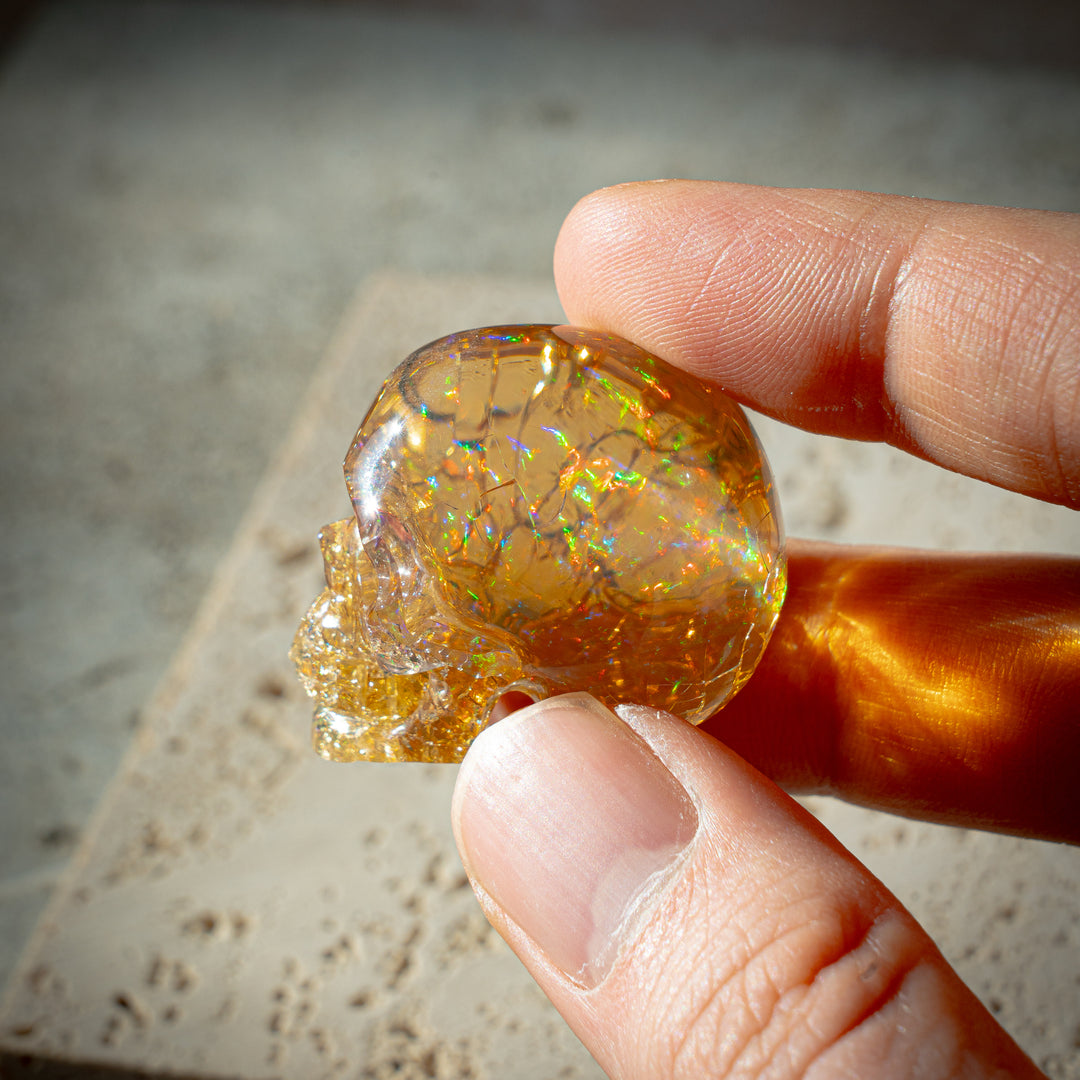 'Ignis' Ethiopian Fire Opal Skull