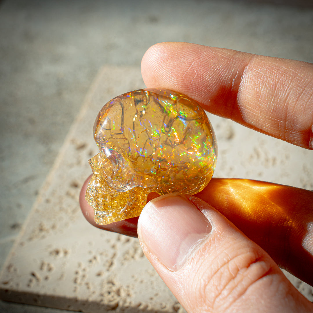 'Ignis' Ethiopian Fire Opal Skull