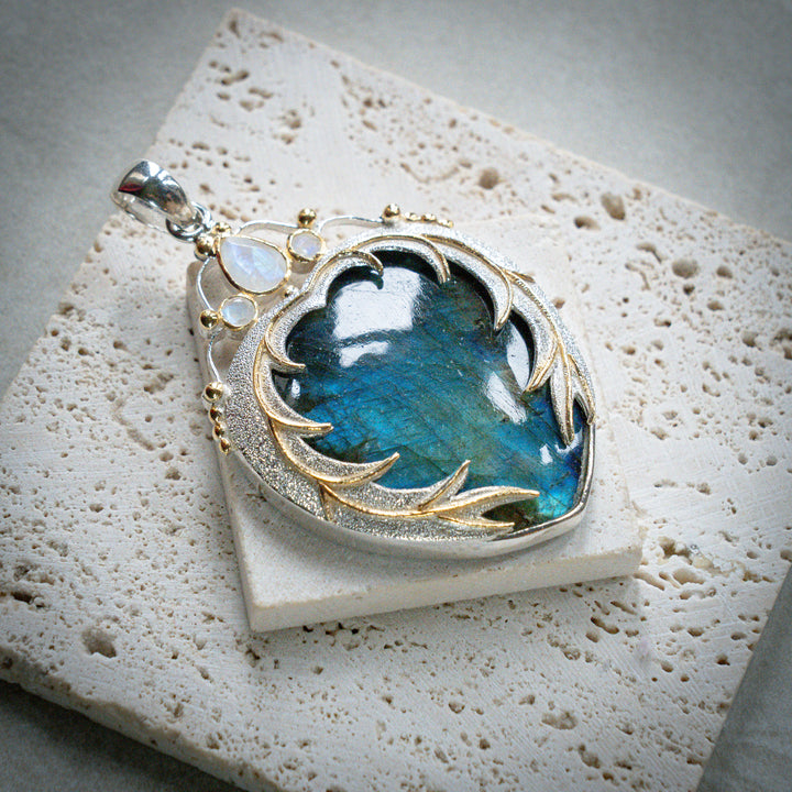 Labradorite Angel Heart Pendant