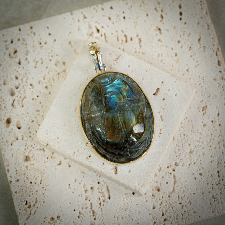 Labradorite Scarab Pendant
