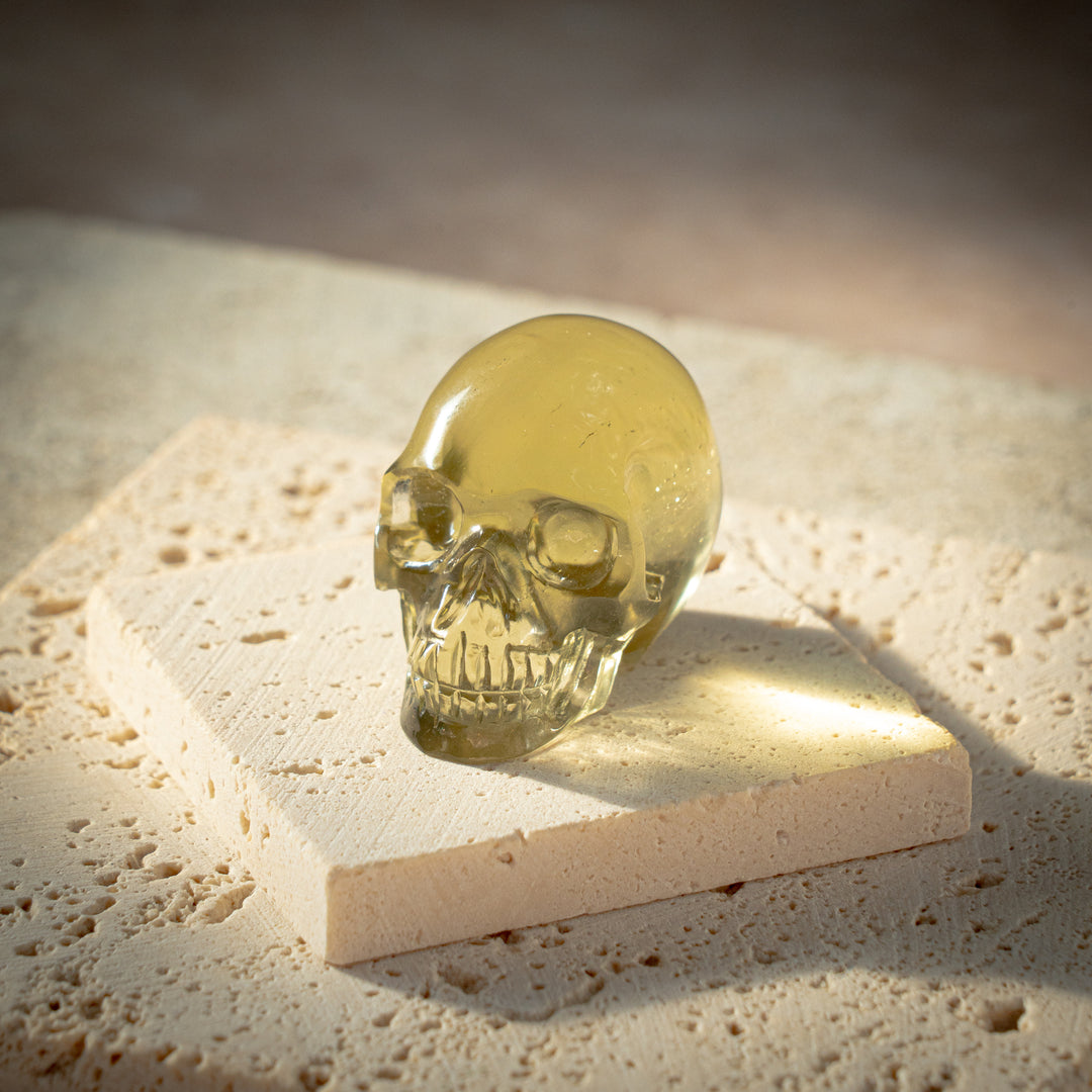 'Lightbearer' Gold Tektite Skull