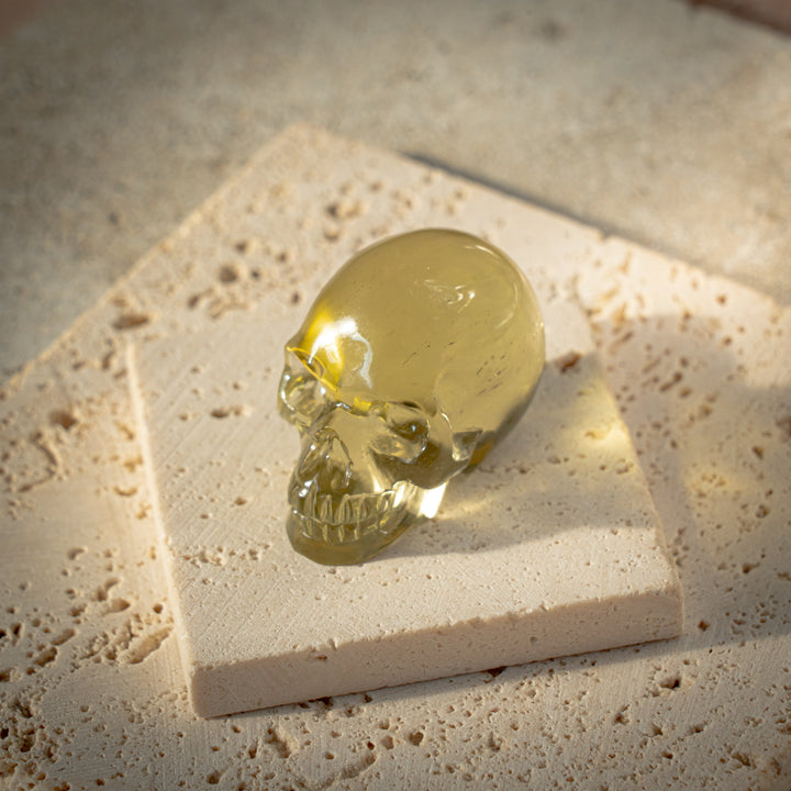 'Lightbearer' Gold Tektite Skull