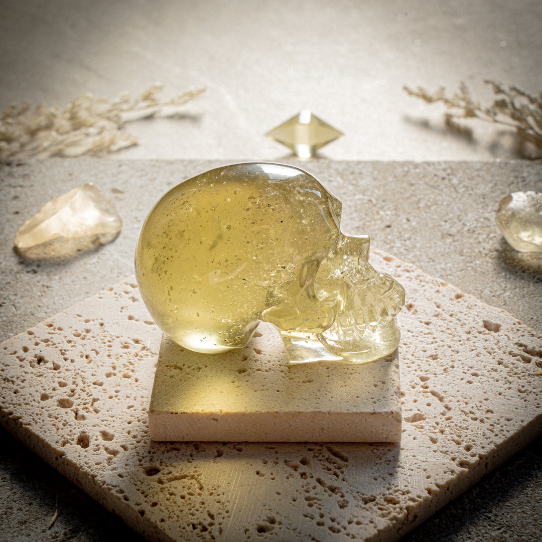 'Luminar' Gold Tektite Skull