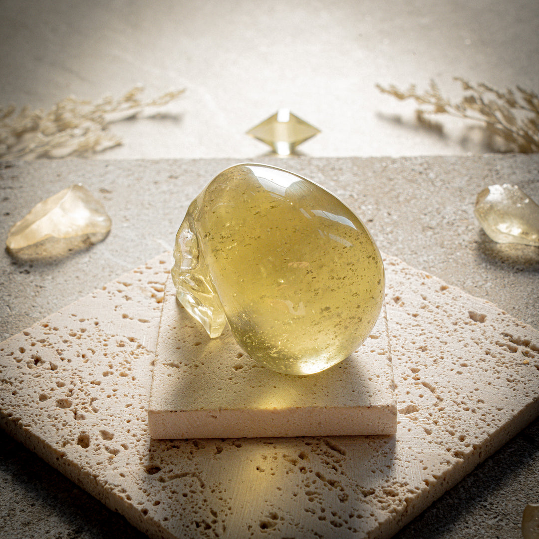'Luminar' Gold Tektite Skull