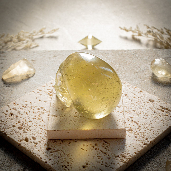 'Luminar' Gold Tektite Skull
