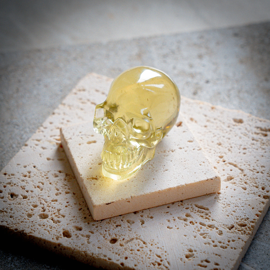 'Luminus' Gold Tektite Skull
