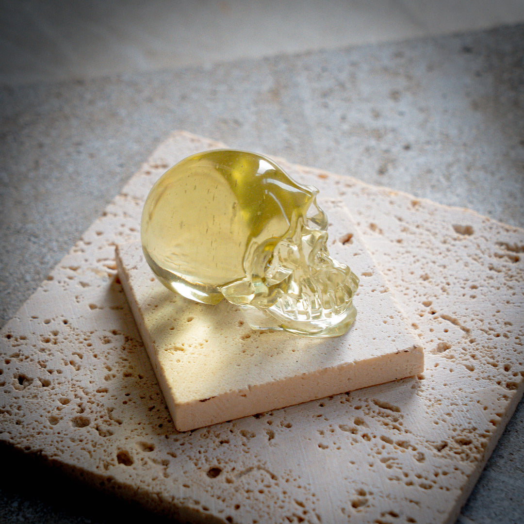 'Luminus' Gold Tektite Skull