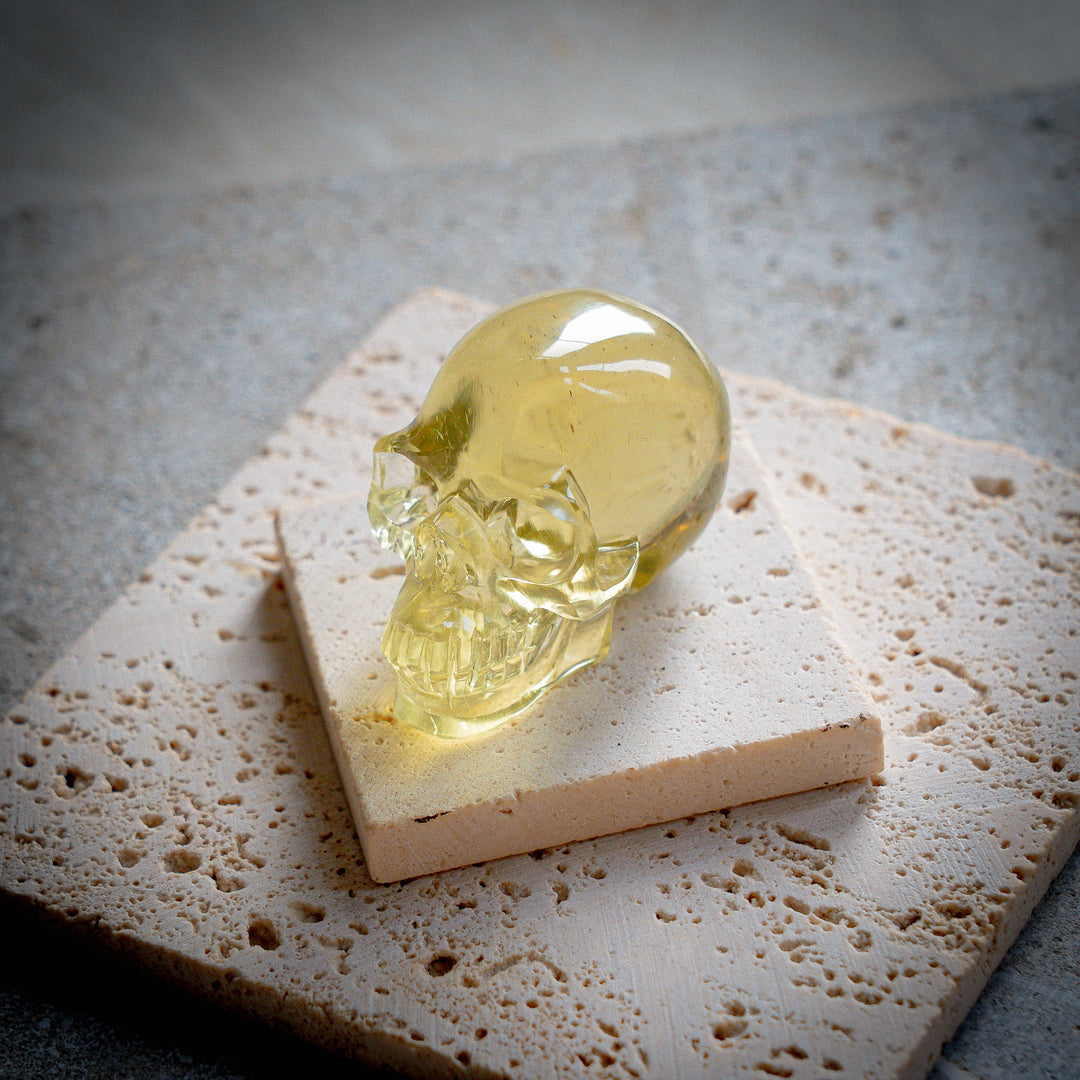 'Luminus' Gold Tektite Skull