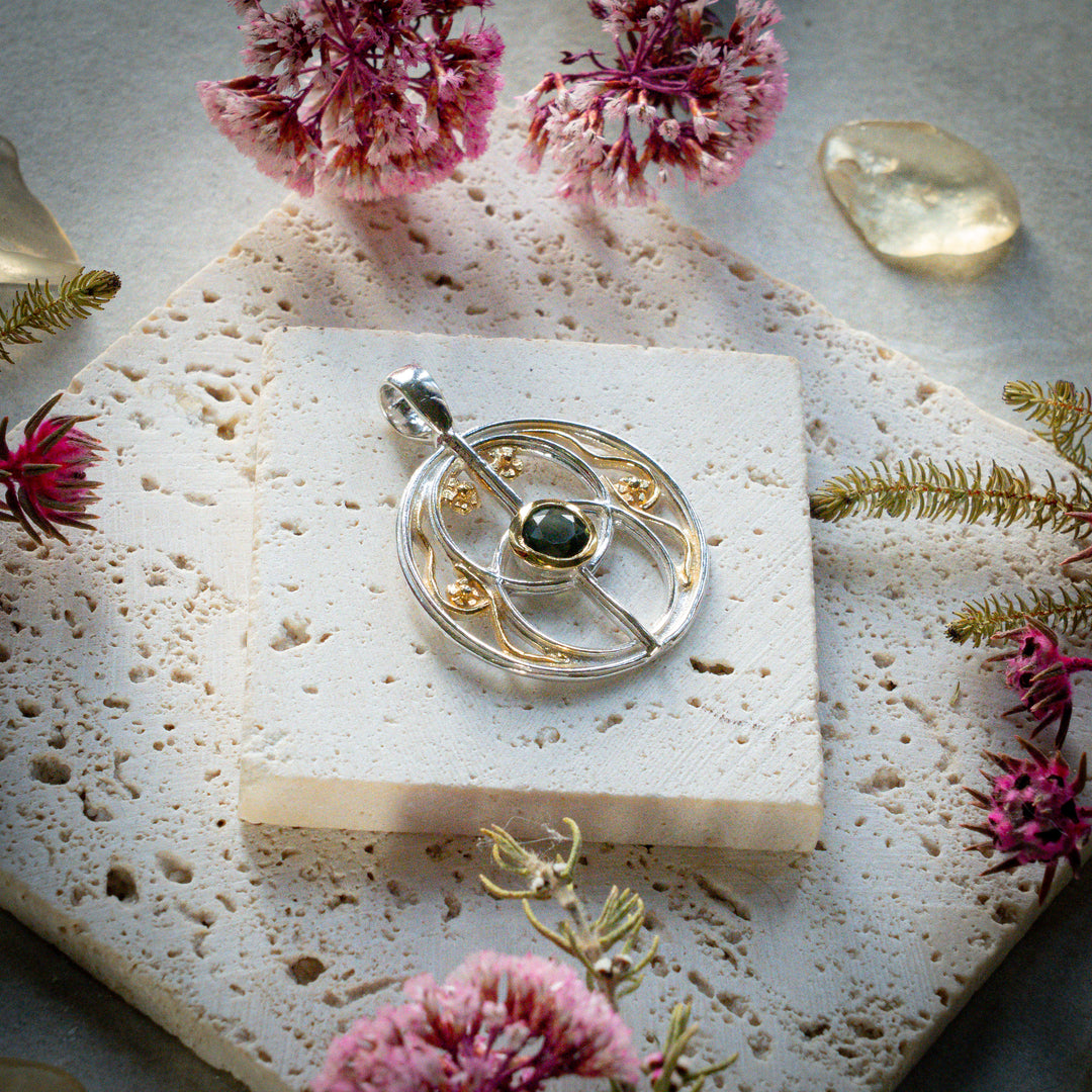 Moldavite Chalice Well Pendant