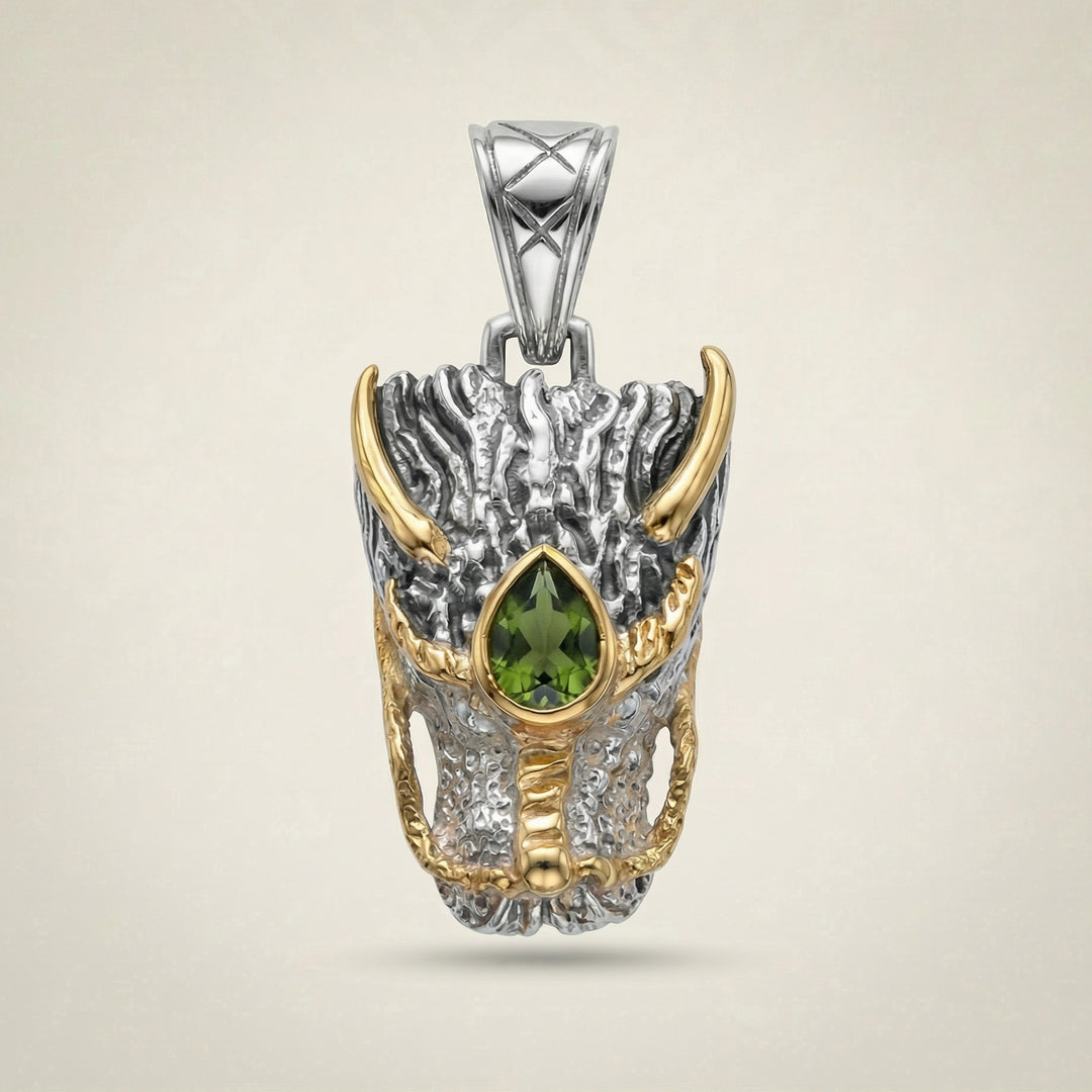 Moldavite Dragon Head Pendant