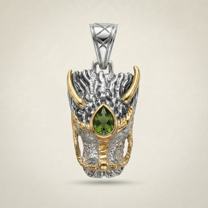 Moldavite Dragon Head Pendant