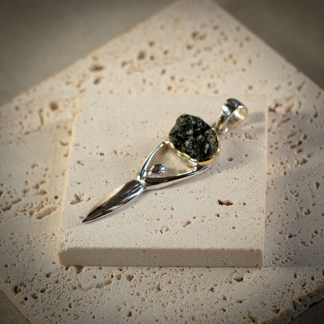 Moldavite Goddess Pendant