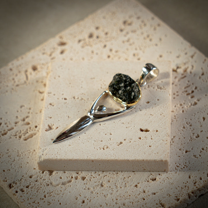Moldavite Goddess Pendant
