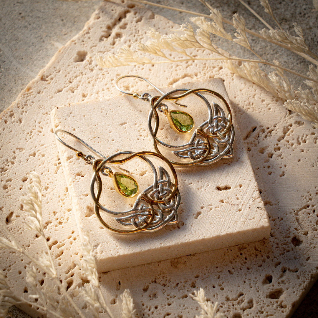 Peridot Celtic Knot Earrings