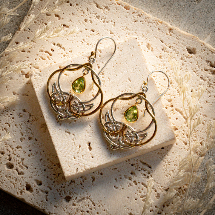 Peridot Celtic Knot Earrings
