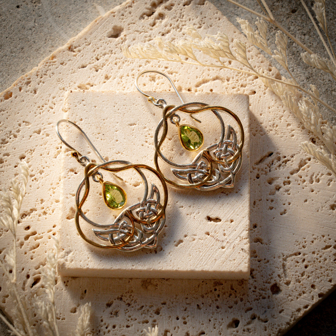 Peridot Celtic Knot Earrings