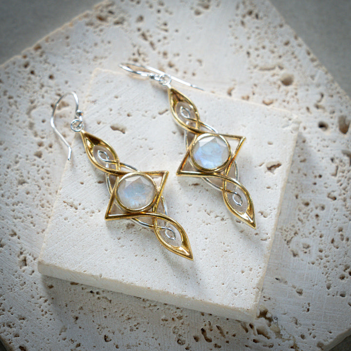 Rainbow Moonstone Etheria Earrings