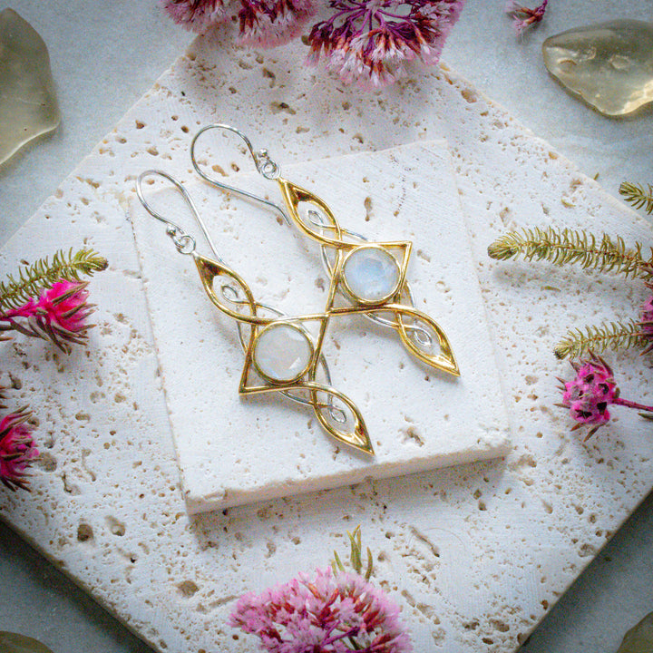 Rainbow Moonstone Etheria Earrings