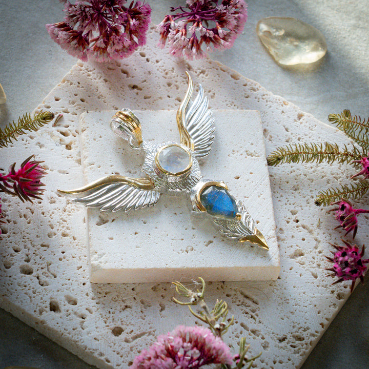 Rainbow Moonstone & Labradorite Wings of Awakening