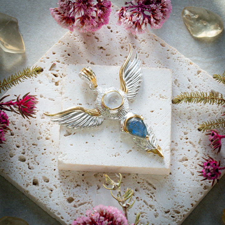 Rainbow Moonstone & Labradorite Wings of Awakening