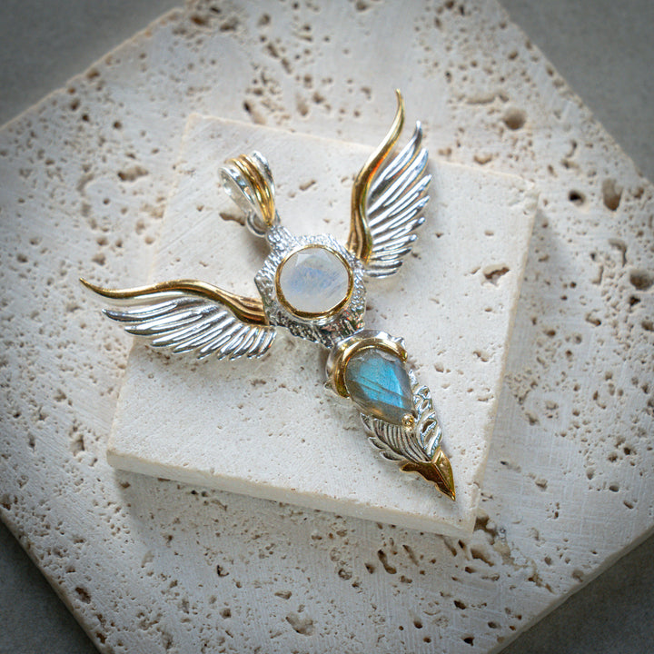 Rainbow Moonstone & Labradorite Wings of Awakening