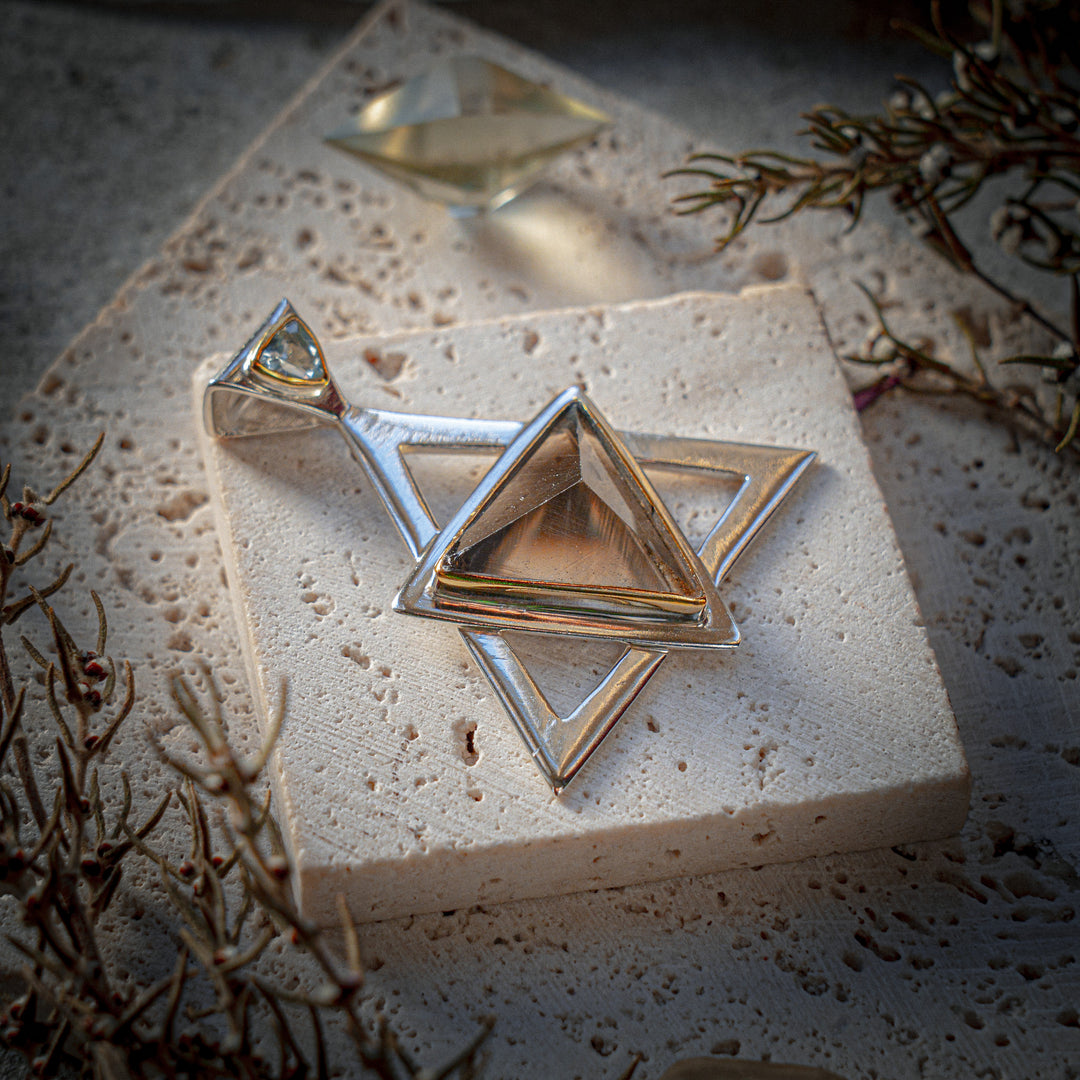 Smokey Quartz Triad Pendant