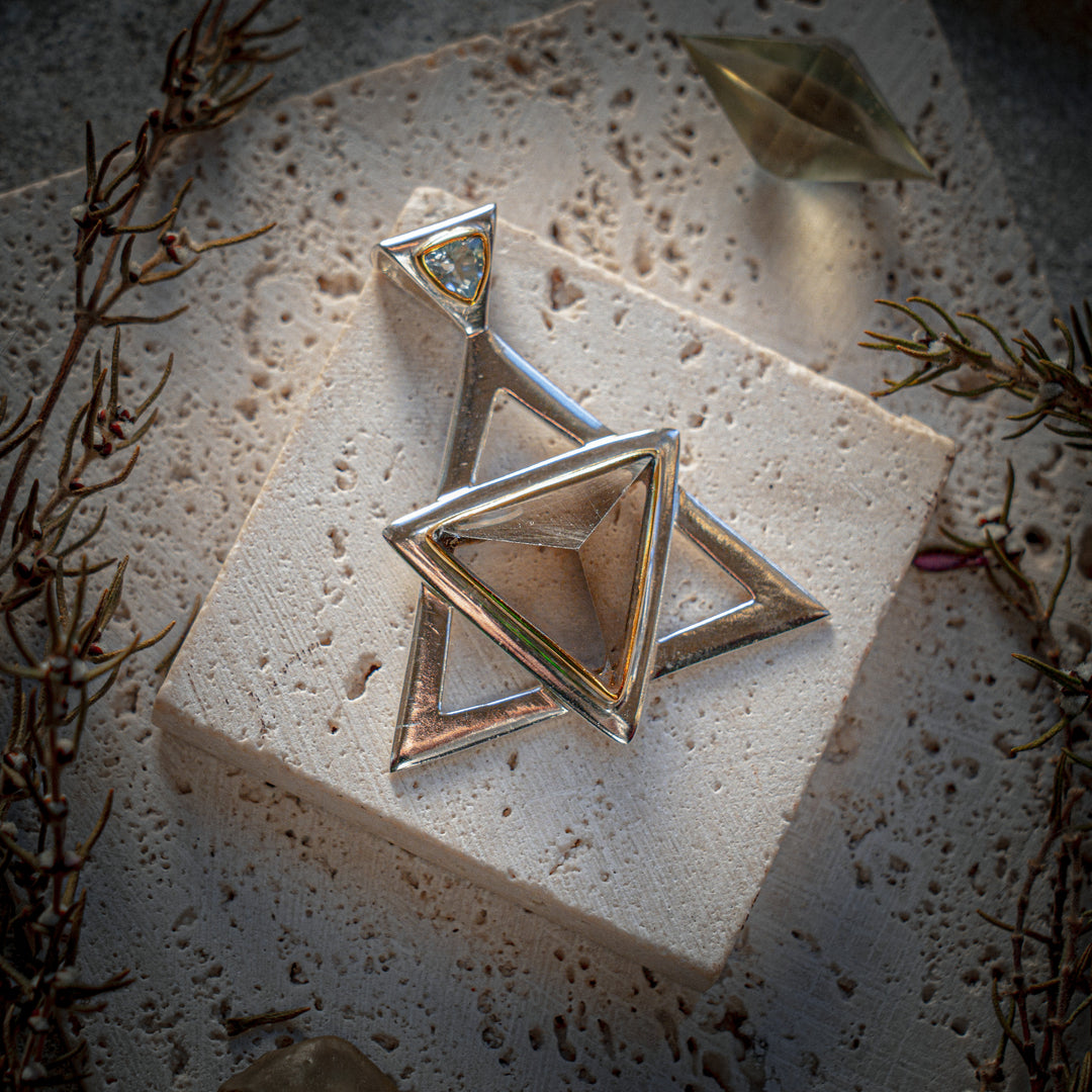 Smokey Quartz Triad Pendant