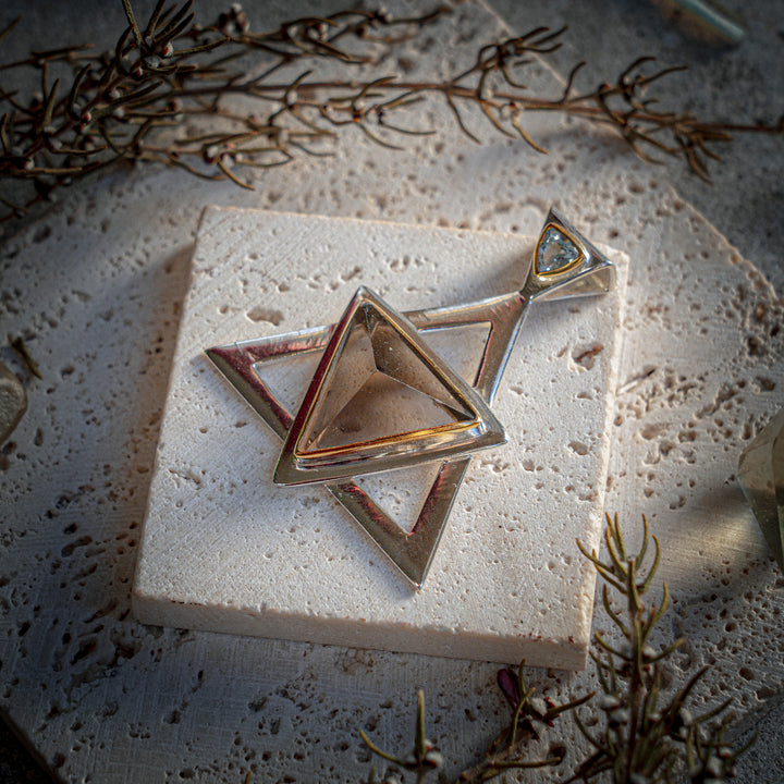 Smokey Quartz Triad Pendant