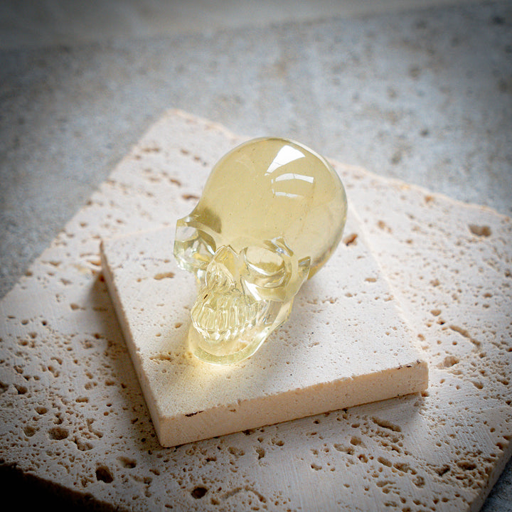 'Sunseer' Gold Tektite Skull