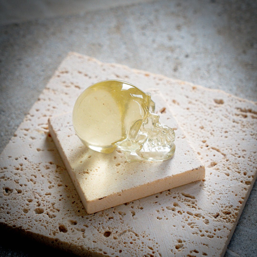 'Sunseer' Gold Tektite Skull