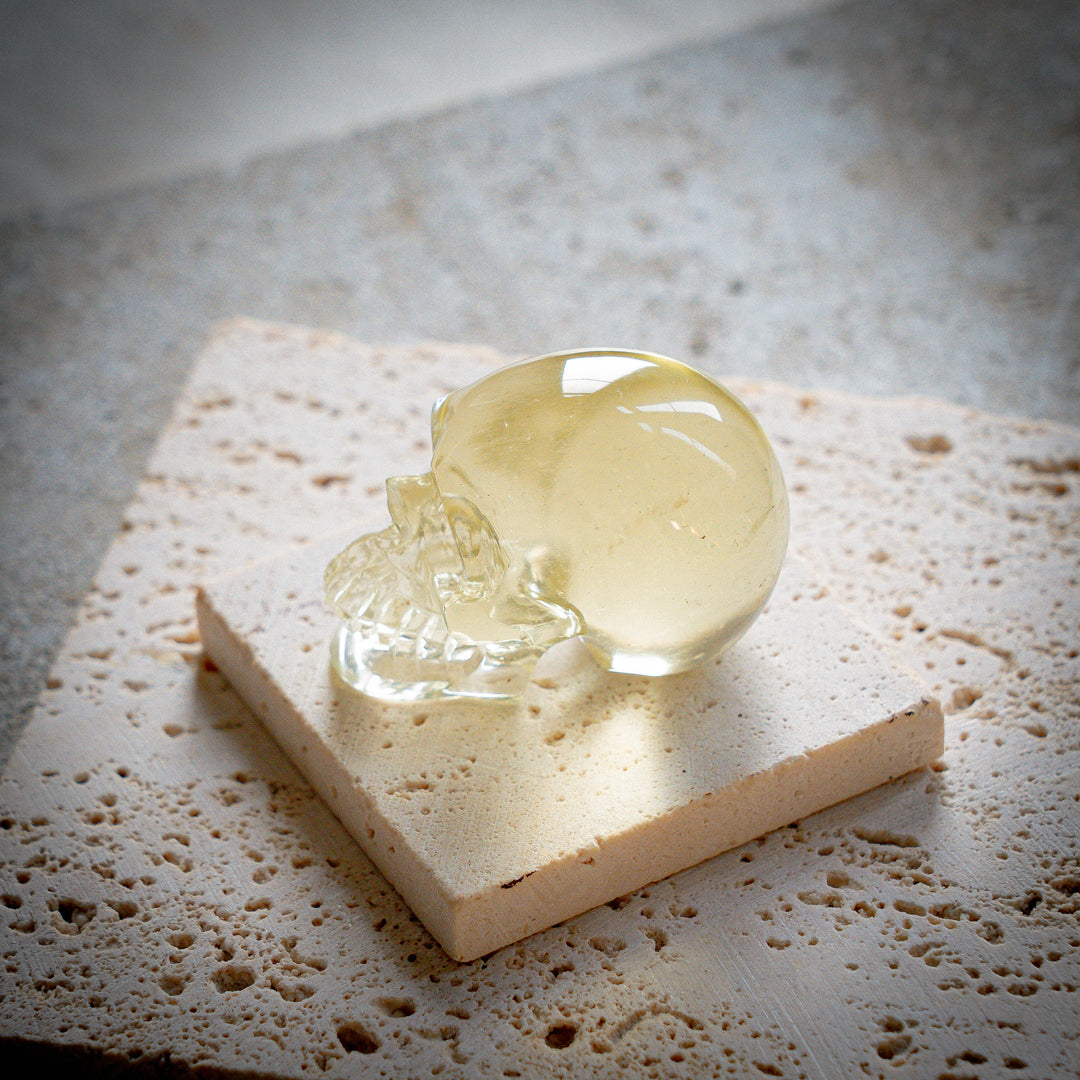 'Sunseer' Gold Tektite Skull