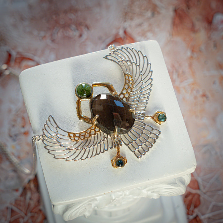 XL Agni Manitite Winged Scarab Necklace
