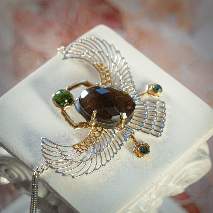 XL Agni Manitite Winged Scarab Necklace