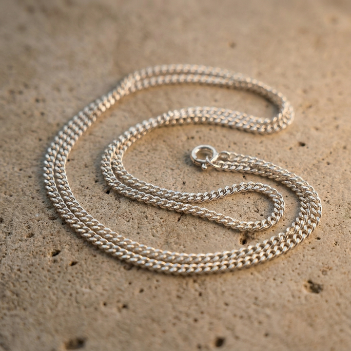 Sterling Silver Flat Curb Chain