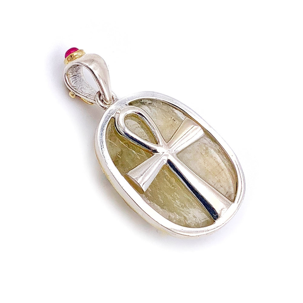 Libyan Gold Tektite Scarab Pendant