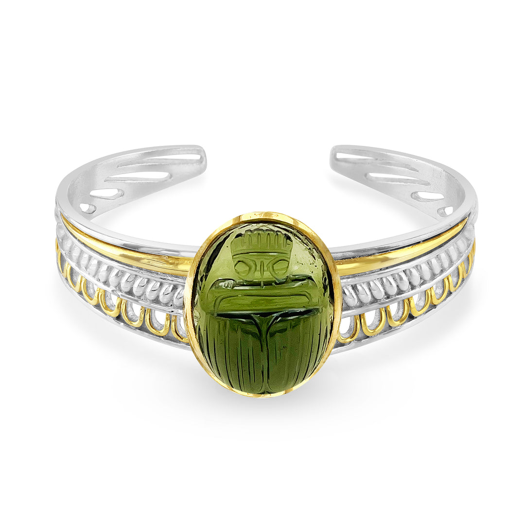 Moldavite Scarab Bracelet