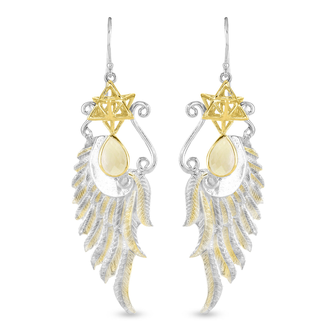 Gold Tektite Angels Realm Earrings