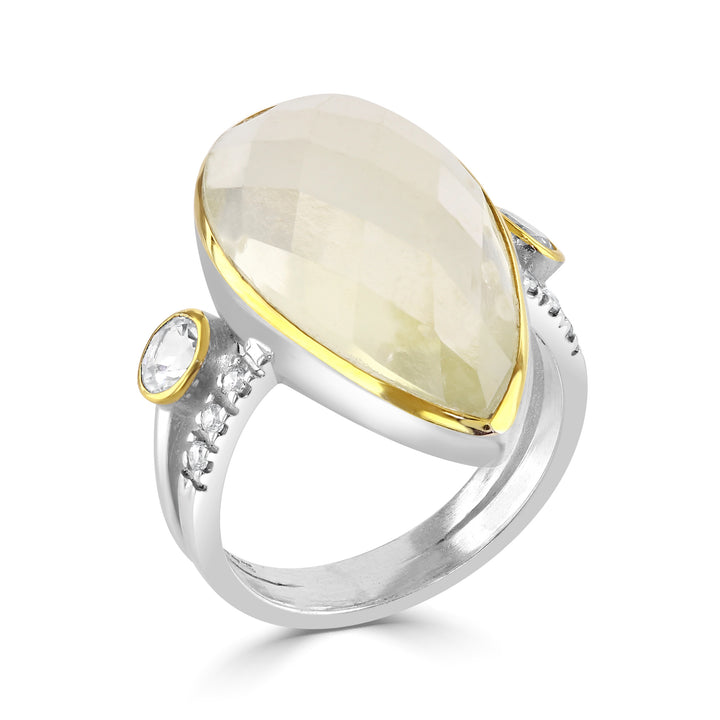 Deluxe Faceted Gold Tektite Ring