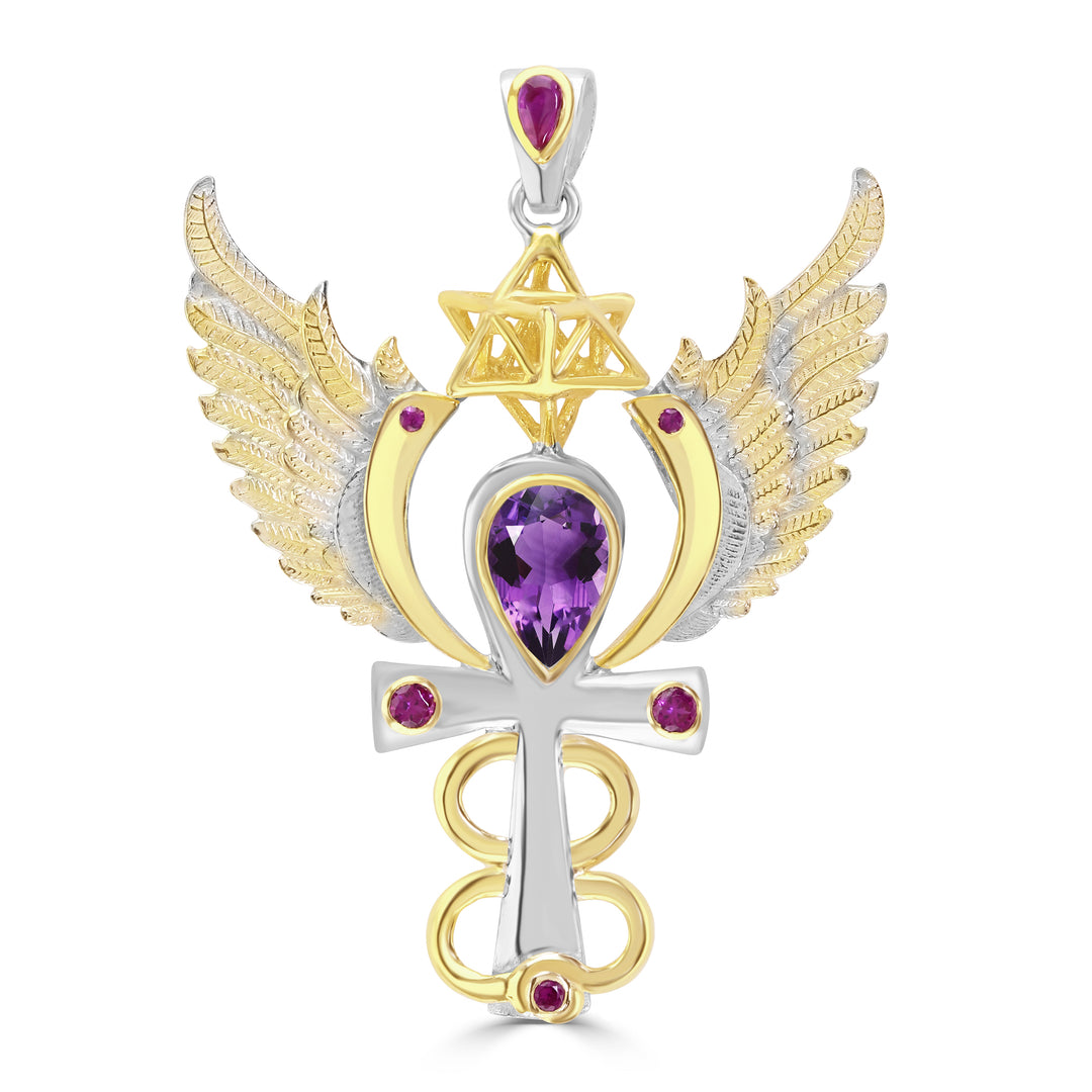 Egyptian Fire Pendant with Amethyst