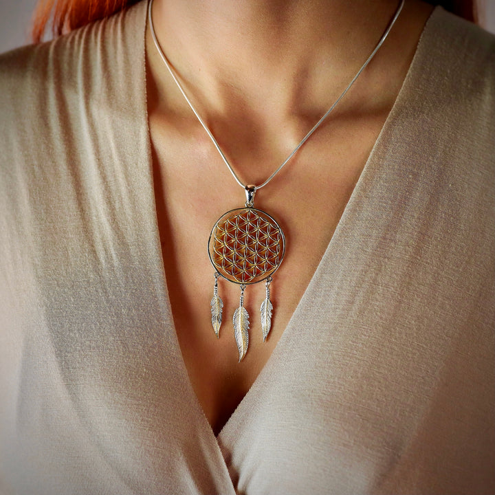 Flower Of Life Dreamcatchter Pendant